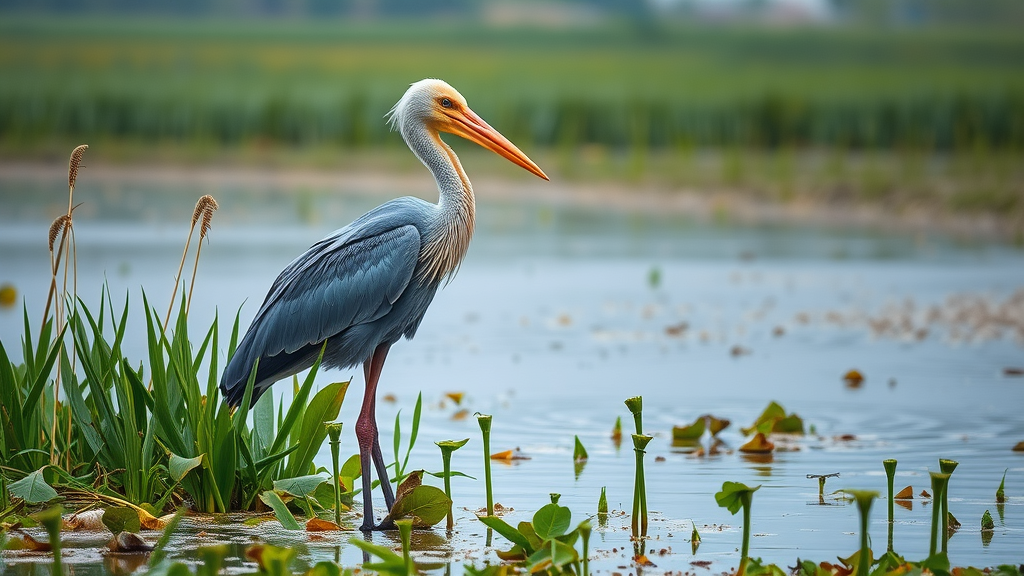 Shoebill stork in Ugandan wetlands, wildlife in Uganda
