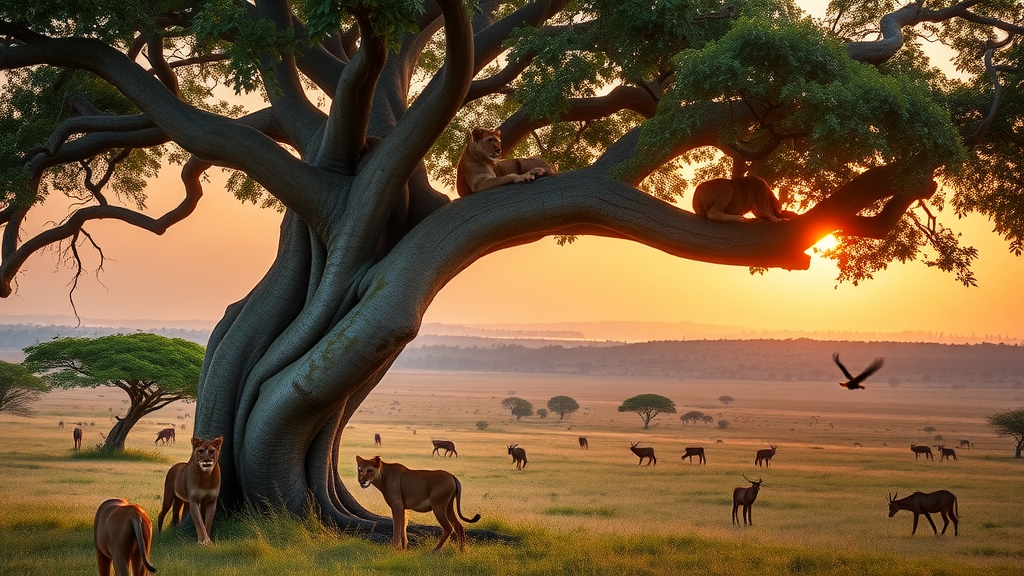 queen elizabeth national park climbing lions kazinga channel
