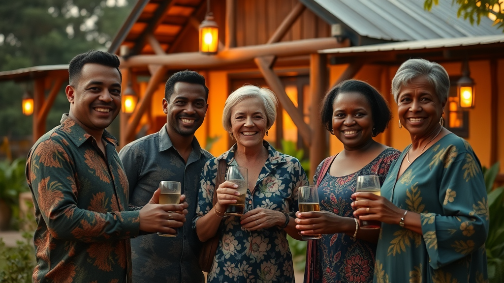 Warm inviting Ugandan eco-lodge with local hosts welcoming international guests; responsible cultural tourism and community experience