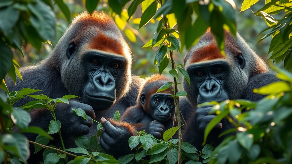 Majestic silverback gorilla family in Bwindi Impenetrable Forest—adventure activities Uganda