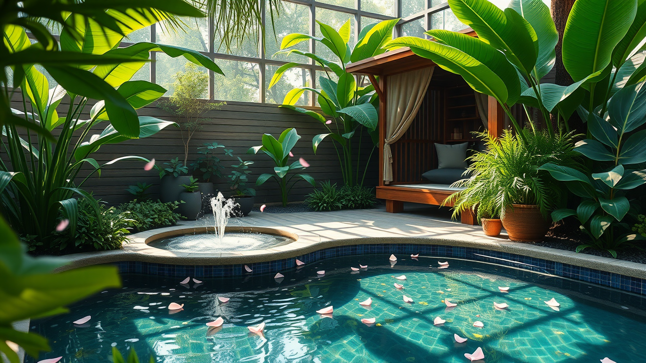 calabash spa garden in kampala relaxing guest in open air lounge with water features, tropical plants, and natural wood
